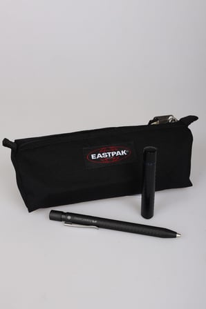 x Dekomus , Orjinal Eastpak & Faber Castell Kırtasiye Seti Benchmark Single Kalem Çantası,0.7 Mm Uçlu Kalem ve 120'li Uç