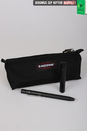 x Dekomus , Orjinal Eastpak & Faber Castell Kırtasiye Seti Benchmark Single Kalem Çantası,0.7 Mm Uçlu Kalem ve 120'li Uç