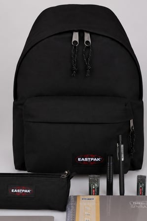 x Dekomus , Orjinal Eastpak & Faber Castell Kırtasiye Seti Padded Pak'r 40 Cm Büyük Boy Okul ve Kalem Çantası,A4 Defter