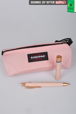 x Dekomus , Orjinal Eastpak & Faber Castell Kırtasiye Seti Benchmark Pink Kalem Çantası,0.7 Mm Uçlu Kalem ve 120'li Uç