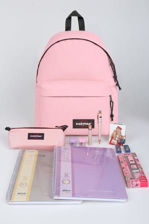 x Dekomus , Orjinal Eastpak & Faber Castell Kırtasiye Seti Padded Pak'r 40 Cm Büyük Boy Okul ve Kalem Çantası,A4 Defter