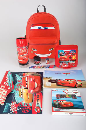 Lisanslı Cars Brick Champion's Colleciton Kırtasiye Seti 32 Cm Küçük Boy Anaokul Çantası,Beslenme Kabı,Matara Seti