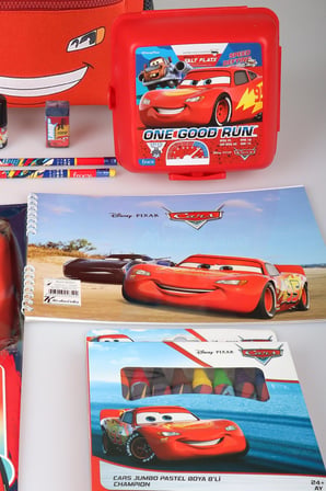 Lisanslı Cars Brick Champion's Colleciton Kırtasiye Seti 32 Cm Küçük Boy Anaokul Çantası,Beslenme Kabı,Matara Seti
