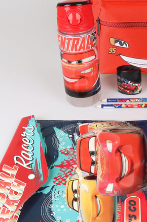 Lisanslı Cars Brick Champion's Colleciton Kırtasiye Seti 32 Cm Küçük Boy Anaokul Çantası,Beslenme Kabı,Matara Seti