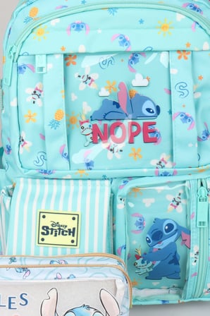 Lisanslı Stitch "Urban Aloha Collection" Özel Tasarım Büyük Boy Okul Çantası ve Kalem Çantası Seti