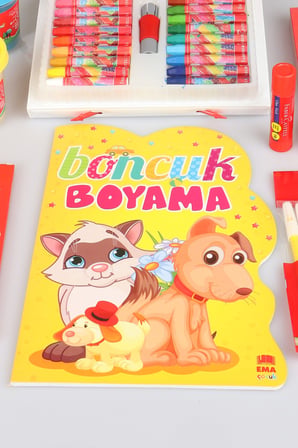 Orjinal Faber-Castell 64 Parça Boyama Seti Çantalı Pastel Boya,Boyama Kitabı,Sulu Boya,Oyun Hamuru