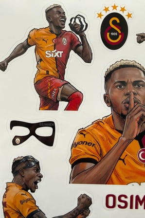 Lisanslı Galatasaray "Victor Osimhen" Sticker Sheet 