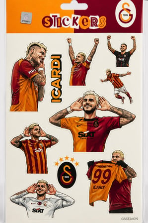 Lisanslı Galatasaray 3'lü Sticker Seti "Mauro Icardi,Victor Osimhen ve Fark Var"