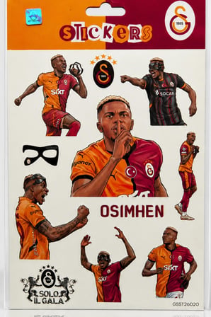 Lisanslı Galatasaray 3'lü Sticker Seti "Mauro Icardi,Victor Osimhen ve Fark Var"