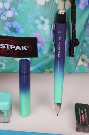 x Dekomus , Orjinal Eastpak & Faber Castell Kırtasiye Seti Padded Pak'r 40 Cm Büyük Boy Okul ve Kalem Çantası,A4 Defter