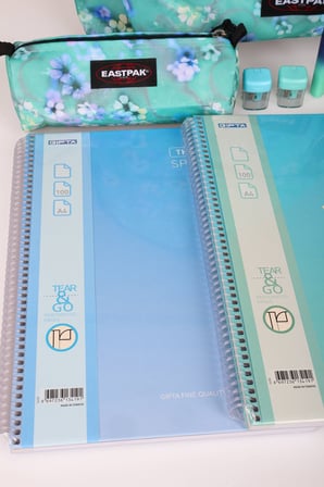 x Dekomus , Orjinal Eastpak & Faber Castell Kırtasiye Seti Padded Pak'r 40 Cm Büyük Boy Okul ve Kalem Çantası,A4 Defter