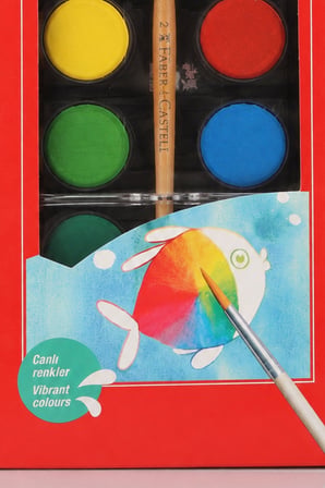 x Dekomus , Orjinal Faber-Castell 12 Renk Sulu Boya