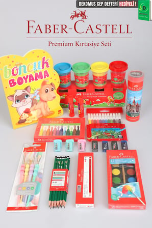 Orjinal Faber-Castell Premium 102 Parça Boyama Seti Pastel Boya,Boyama Kitabı,Sulu Boya,Oyun Hamuru