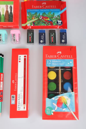 Orjinal Faber-Castell Premium 102 Parça Boyama Seti Pastel Boya,Boyama Kitabı,Sulu Boya,Oyun Hamuru