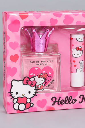 Hello Kitty Lisanslı Beauty Hediye Seti Parfüm,Dudak Balmı ve Oje Dekomus Cep Defteri Hediyeli