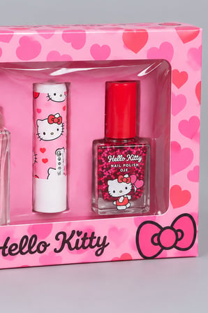 Hello Kitty Lisanslı Beauty Hediye Seti Parfüm,Dudak Balmı ve Oje Dekomus Cep Defteri Hediyeli