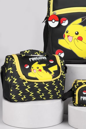 Lisanslı Pokemon Electric Shadow Collection Büyük Boy Okul Çantası,Termoslu Beslenme ve Kalem Çantası