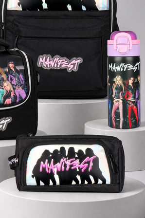 x Dekomus Lisanslı Manifest Finger Snap & Amatör Collection Okul,Termoslu Beslenme ve Kalem Çantası,600 ML Çelik Matara Seti