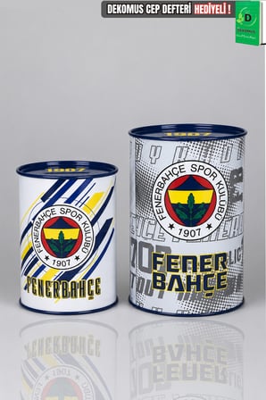 Lisanslı Fenerbahçe Orta ve Küçük Boy Kumbara Seti Dekomus Cep Defteri Hediyeli