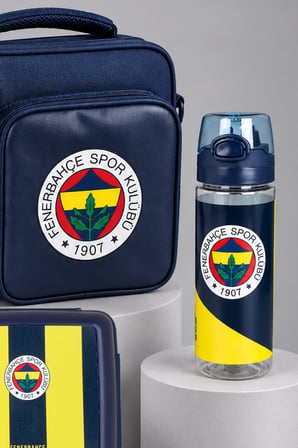 Lisanslı Fenerbahçe Navy Legacy Collection Beslenme Çantası,Beslenme Kabı,500 ML Matara Seti