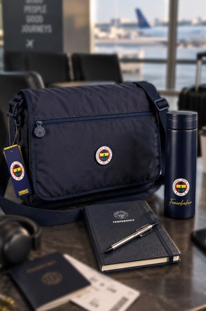 Lisanslı Fenerbahçe Ofis Seti Laptop Çantası,500 ML Çelik Termos,Ajanda ve Tükenmez Kalem