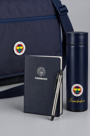 Lisanslı Fenerbahçe Ofis Seti Laptop Çantası,500 ML Çelik Termos,Ajanda ve Tükenmez Kalem