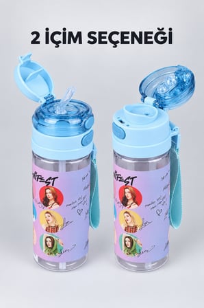 x Dekomus Lisanslı Manifest Toz Pembe Collection Çift Fonksiyonlu 500 ML Tritan Matara