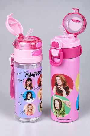 x Dekomus Lisanslı Manifest Toz Pembe Collection 600 ML Çelik Matara ve Çift Fonksiyonlu 500 ML Tritan Matara Seti