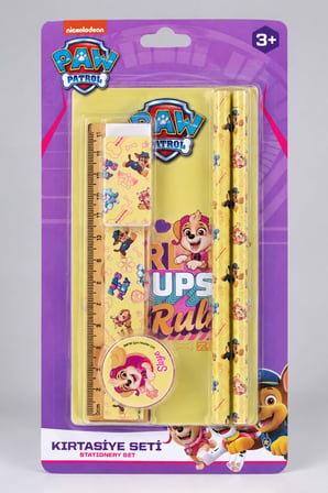 x Dekomus Lisanslı Paw Patrol Pink Paws Collection 6'Lı Kırtasiye Seti Not Defteri,2 Adet Kurşun Kalem,Cetvel,Silgi,Kalemtraş