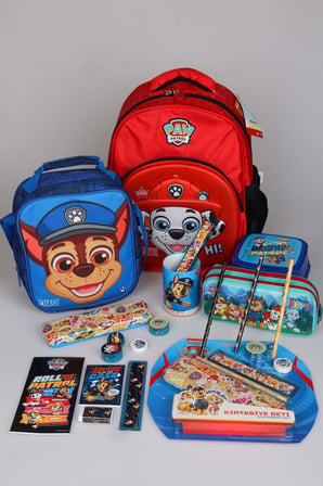 x Dekomus Lisanslı Paw Patrol Kırtasiye Seti Okul,Beslenme ve Kalem Çantası,Not Defteri,2 Adet Kurşun Kalem,Cetvel,Silgi,Kalemtraş