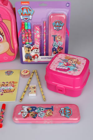 x Dekomus Lisanslı Paw Patrol Beslenme Çantası,Beslenme Kabı,Matara ve Kırtasiye Seti
