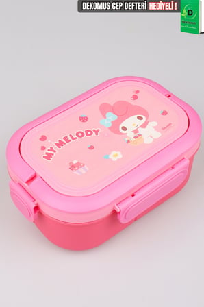 x Dekomus Lisanslı My Melody 3 Bölmeli Beslenme Kabı / Lunch Box 