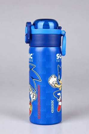 x Dekomus Lisanslı Sonic Blue Speed Collection 600 ML Çift Fonksiyon Kapaklı Çelik Matara
