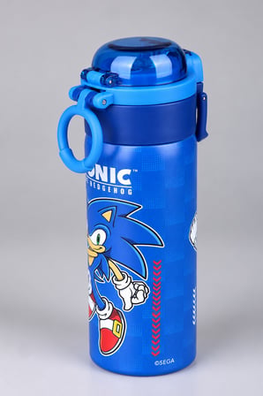 x Dekomus Lisanslı Sonic Blue Speed Collection 600 ML Çift Fonksiyon Kapaklı Çelik Matara