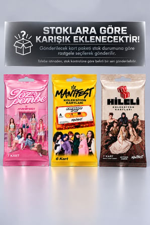 Lisanslı Manifest Toz Pembe Collection 500 ML Tritan Matara ve 6'Lı Toz Pembe Koleksiyon Kart Seti Dekomus Cep Defteri Hediyeli