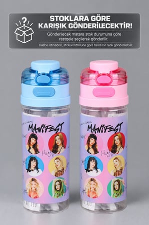 Lisanslı Manifest Toz Pembe Collection 500 ML Tritan Matara ve 6'Lı Toz Pembe Koleksiyon Kart Seti Dekomus Cep Defteri Hediyeli