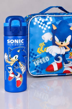 Dekomus,Lisanslı Sonic Beslenme Çantası,Beslenme Kabı ve 500 ML Çelik Matara Seti