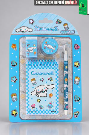 Lisanslı Cinnamoroll 4'Lü Kırtasiye Seti Dekomus Cep Defteri Hediyeli