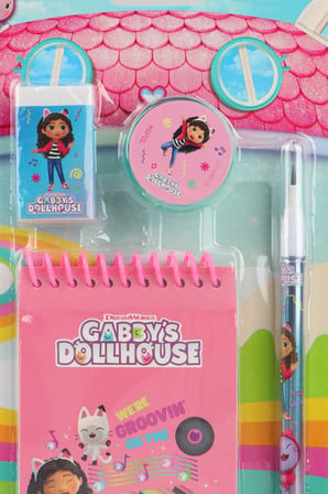 Lisanslı Gabby’s Dollhouse 4'lü Kırtasiye Seti Dekomus Cep Defteri Hediyeli