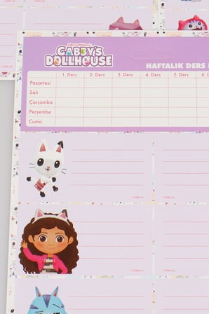 Lisanslı Gabby’s Dollhouse 24'lü Okul Etiketi Dekomus Cep Defteri Hediyeli