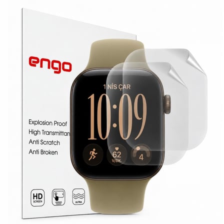 Apple Watch Series 12 42mm İle Uyumlu Ekran Koruyucu TPU A3582 Şeffaf Çizilmeye Dayanıklı Akıllı Saat Koruması 2 Adet