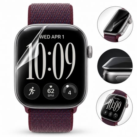 apple watch series 12 46mm i̇le uyumlu ekran koruyucu a3587 tpu şeffaf çizilmeye dayanıklı esnek yapı 2 adet