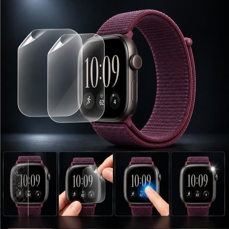 apple watch series 12 46mm i̇le uyumlu ekran koruyucu a3587 tpu şeffaf çizilmeye dayanıklı esnek yapı 2 adet