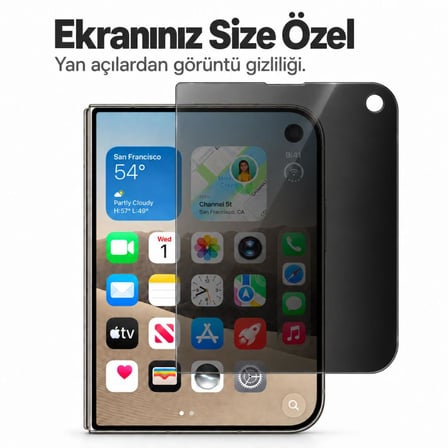Apple iPhone Duo İle Uyumlu Hayalet Ekran Koruyucu 5.4 İnç A3720 Anti-Spy Gizlilik Koruması 9H Esnek Nano Yapı Parlama Azaltıcı Mat Yüzey