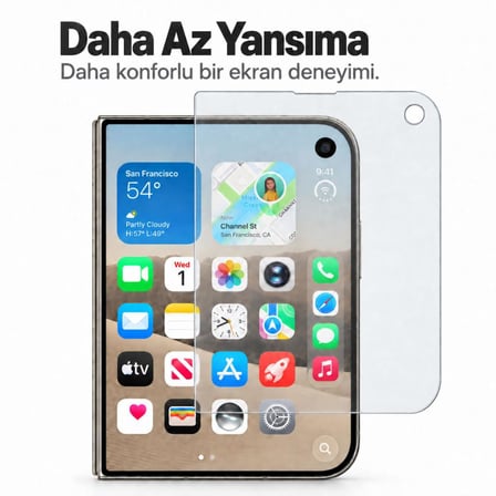 Apple iPhone Duo İle Uyumlu Dış Mat Ekran Koruyucu 5.4 İnç A3720 Mat Ekran Koruyucu A3717 6.9 İnç Yansıma Ve Parlama Azaltıcı Parmak İzi Bırakmayan 9H Esnek Nano Cam