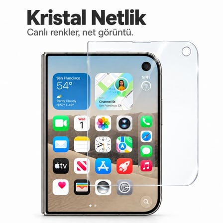 Apple iPhone Duo İle Uyumlu Dış Ekran Koruyucu 5.4 İnç A3720 Nano Parlak 9H Esnek Şeffaf Çizilme Dirençli
