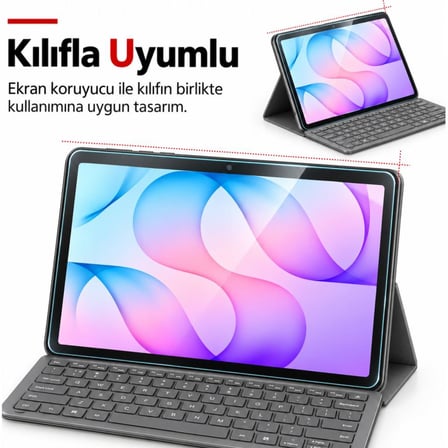Samsung Galaxy Tab S12 Plus İle Uyumlu Ekran Koruyucu 12.6 İnç SM-X840 Kırılmaz Esnek Nano Cam, Çizilmeye Ve Darbeye Dayanıklı Koruma, HD Şeffaf