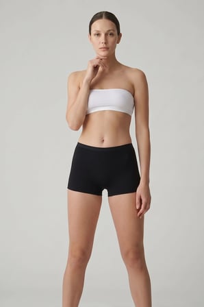 Siyah Kadın Likralı Rahat Boxer Külot