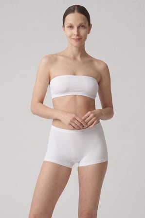 Beyaz Kadın Likralı Rahat Boxer Külot