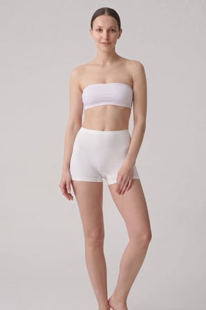 Beyaz Kadın Likralı Rahat Boxer Külot